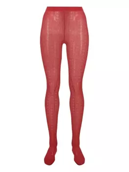 Прозрачные колготки с узором Wolford, красный