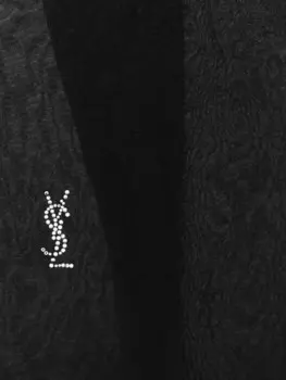 Прозрачные колготки Saint Laurent, украшенные кристаллами, черный