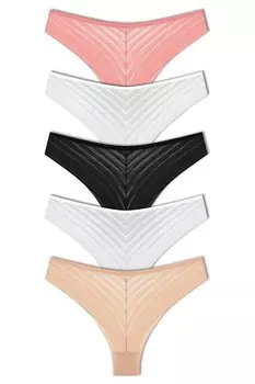 Прозрачные кружевные бразильские женские трусики, 5 шт. HNX, смешанный