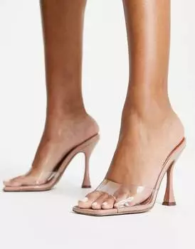 Прозрачные мюли с квадратным носком ASOS DESIGN Nero