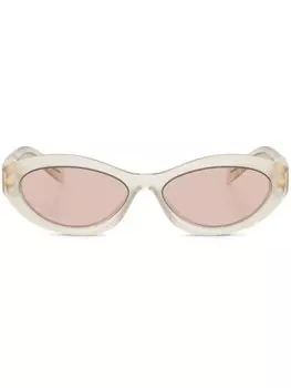 Прозрачные овальные солнцезащитные очки Prada Eyewear, нейтральный цвет