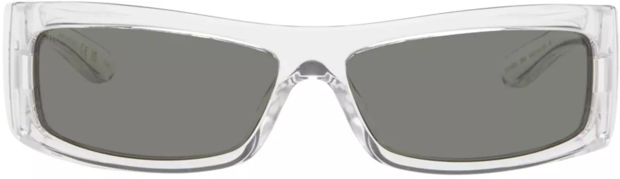 Прозрачные прямоугольные солнцезащитные очки Gucci, Crystal/Crystal/Grey