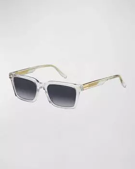Прозрачные прямоугольные солнцезащитные очки из ацетата Marc Jacobs, цвет Crystal