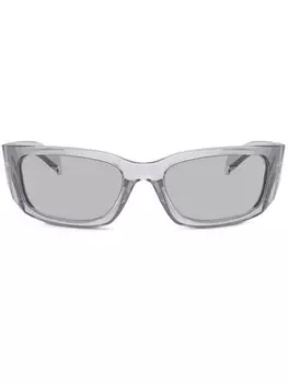 Прозрачные прямоугольные солнцезащитные очки Prada Eyewear, серый