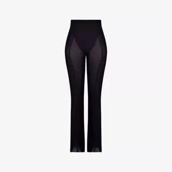 Прозрачные прямые брюки Avalon с высокой посадкой из эластичной ткани House Of Cb, черный