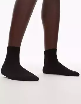 Прозрачные ребристые носки Topshop черного цвета