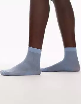 Прозрачные ребристые носки Topshop синего цвета