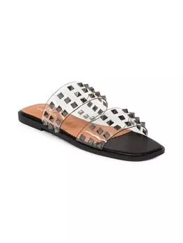 Прозрачные сандалии на плоской подошве с заклепками Bloom Ninety Union, черный