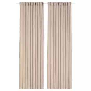 Прозрачные шторы, 1 пара, бежевые, 145х300 см, ROSENROBINIA IKEA