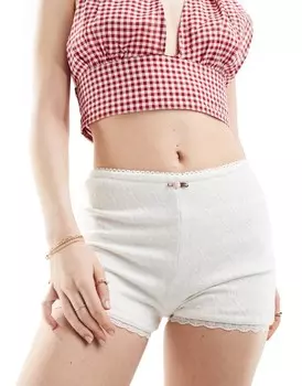 Прозрачные трикотажные шорты цвета слоновой кости ASOS DESIGN