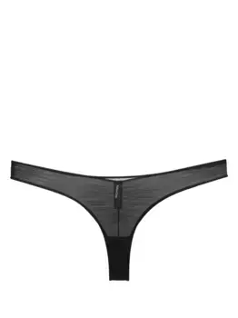 Прозрачные трусы-стринги с драпировкой Maison Close, черный