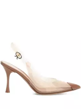 Прозрачные туфли-лодочки Diana с ремешком на пятке 85 мм Gianvito Rossi, нейтральный