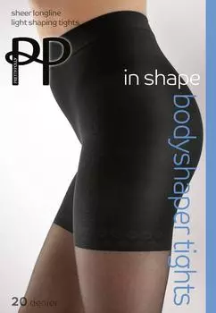 Прозрачные удлиненные колготки In Shape плотностью 20 ден Pretty Polly, черный