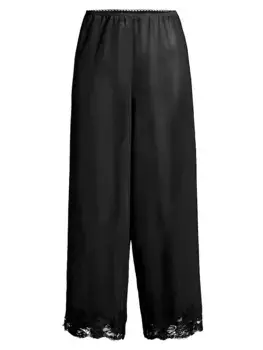 Прозрачные укороченные брюки Harley с кружевной отделкой Kat The Label, черный