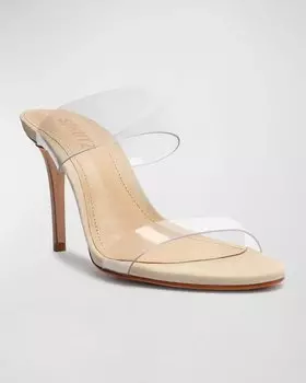 Прозрачные виниловые шлепанцы Ariella на высоком каблуке с ремешками Schutz, цвет Brown