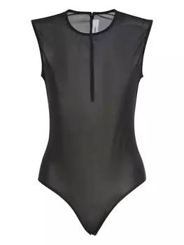 Прозрачный боди Alex Perry, черный