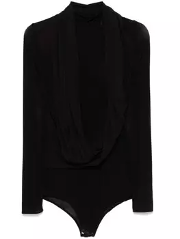 Прозрачный боди с эффектом накидки от Magda Butrym, черный