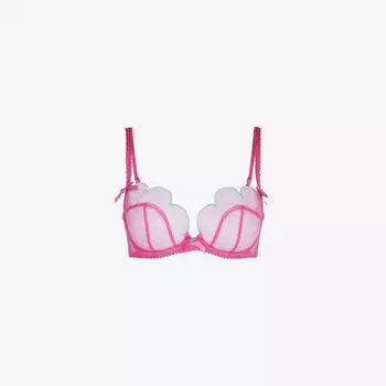 Прозрачный бюстгальтер на косточках Lorna с фестончатыми краями Agent Provocateur, розовый