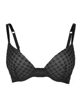 Прозрачный бюстгальтер с логотипом Wolford, черный