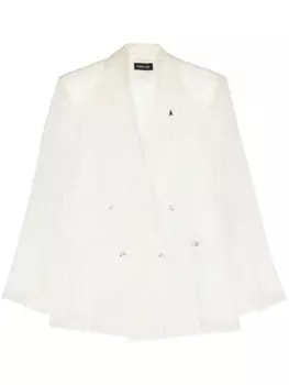 Прозрачный двубортный пиджак Patrizia Pepe, бежевый