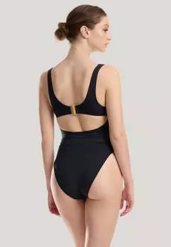 Прозрачный и непрозрачный купальник Wolford, черный