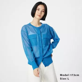 Прозрачный кардиган PLST, синий