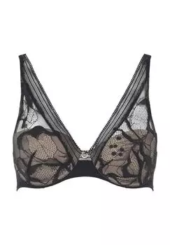 Прозрачный кружевной бюстгальтер-спейсер True Lace на косточках для женщин CHANTELLE, черный