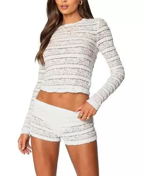 Прозрачный кружевной топ Maisley Edikted, белый