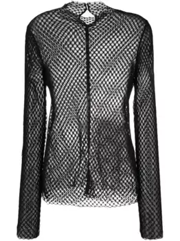 Прозрачный кружевной топ TOTEME, черный