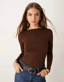 Прозрачный многослойный топ коричневого цвета - эксклюзивно для ASOS Calvin Klein Jeans