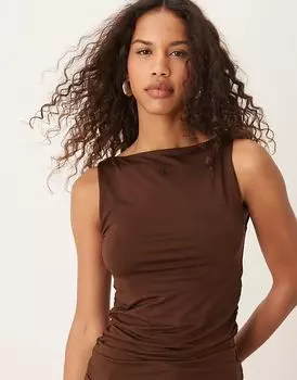 Прозрачный многослойный топ темно-коричневого цвета - эксклюзивно для ASOS Calvin Klein Jeans