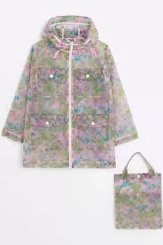 Прозрачный плащ для девочки с сумкой River Island, розовый