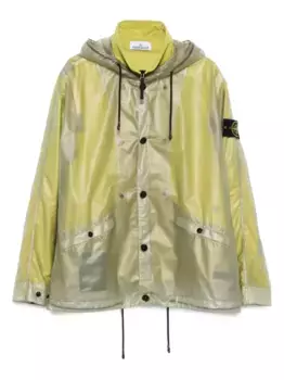 Прозрачный плащ с капюшоном Stone Island, зеленый