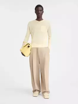 Прозрачный пуловер с V-образным вырезом Ла Майль Пасео Jacquemus, светло-желтый