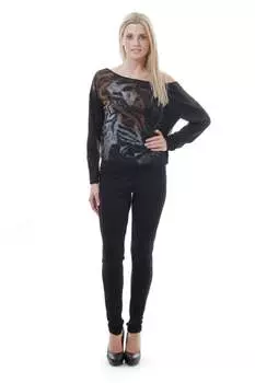 Прозрачный топ с глубоким вырезом сзади Conquista, черный