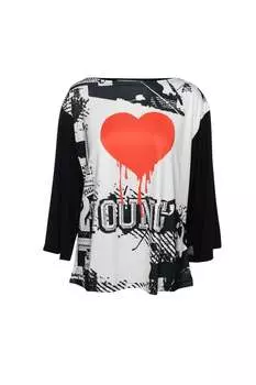 Прозрачный топ с широкими рукавами Conquista, черный