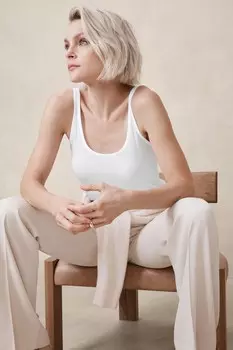 Прозрачный жилет в рубчик Banana Republic, белый