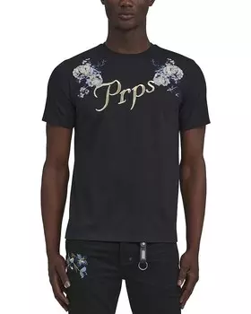 PRPS Футболка с цветочным рисунком Gardenia, черный