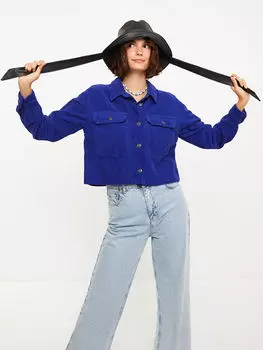 Прямая бархатная Женская рубашка с длинным рукавом и застежкой спереди на пуговицах Xside