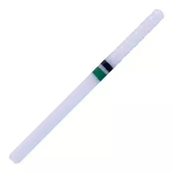 Прямая керамическая фреза для маникюра и педикюра - зелено-черная № 06, AllePaznokcie