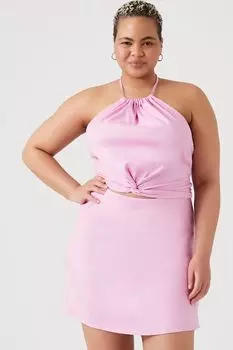 Прямая мини-юбка больших размеров Forever 21, розовый