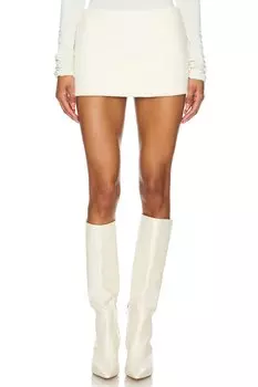 Прямая мини-юбка Ceren Ocak, экрю