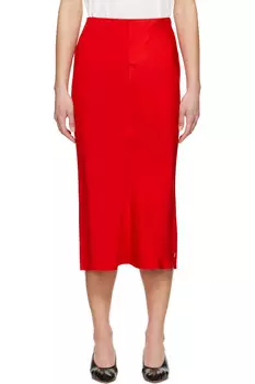 Прямая юбка миди Ami Paris, цвет coquelicot