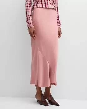 Прямая юбка миди косого кроя с напуском Elegance DOROTHEE SCHUMACHER, цвет 457 - Soft Pink