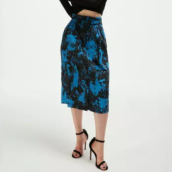 Прямая юбка на пуговицах из хлопка S&J Weekends, синий