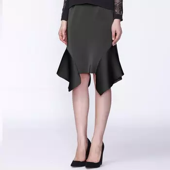 Прямая юбка с расклешенными рюшами сбоку Smart And Joy, черный