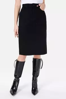 Прямая юбка с разрезом сзади Colin'S, черный