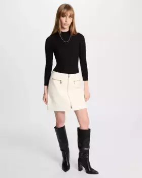 Прямая юбка с застежкой-молнией Morgan, белый