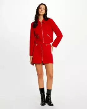 Прямая юбка с застежкой-молнией Morgan, красный