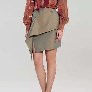 Прямая юбка со съемной передней частью Smart And Joy, хаки